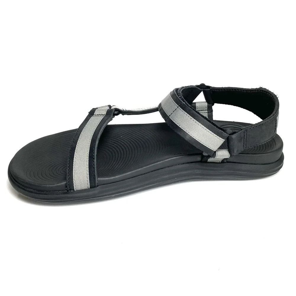 Sperry Regatta Mens Sandals Black/Gray Leather/Canvas Size 10 M NEW